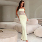 Felicia Long Dress with Lace Detail