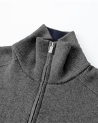 Men’s Full Zip Knit Cardigan – Stand Collar Sweater