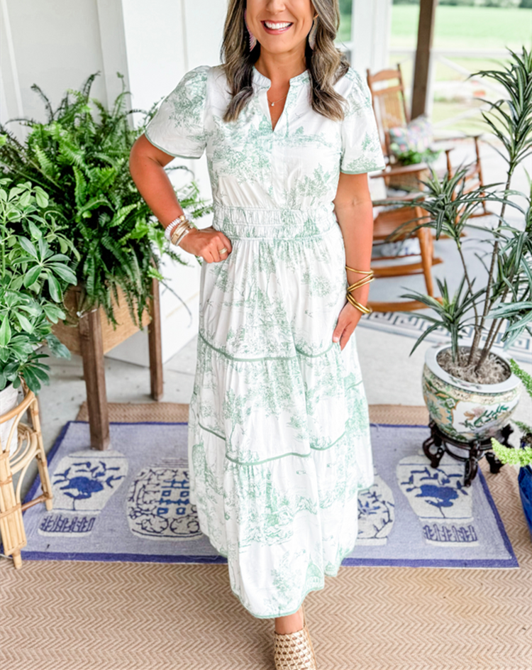 Camille Classic Toile Maxi Dress