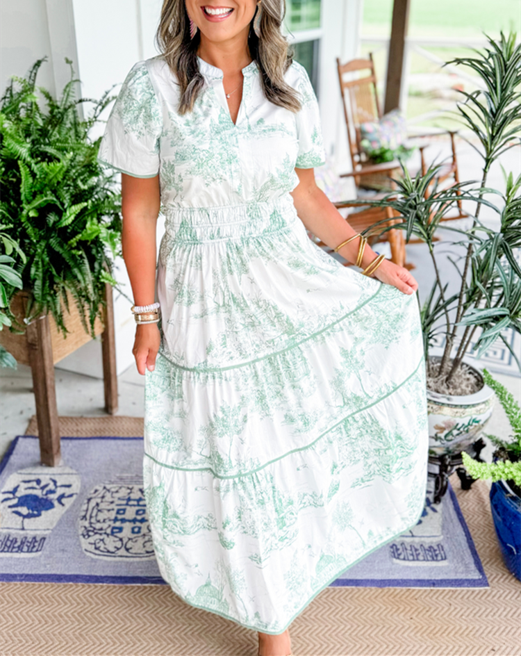Camille Classic Toile Maxi Dress