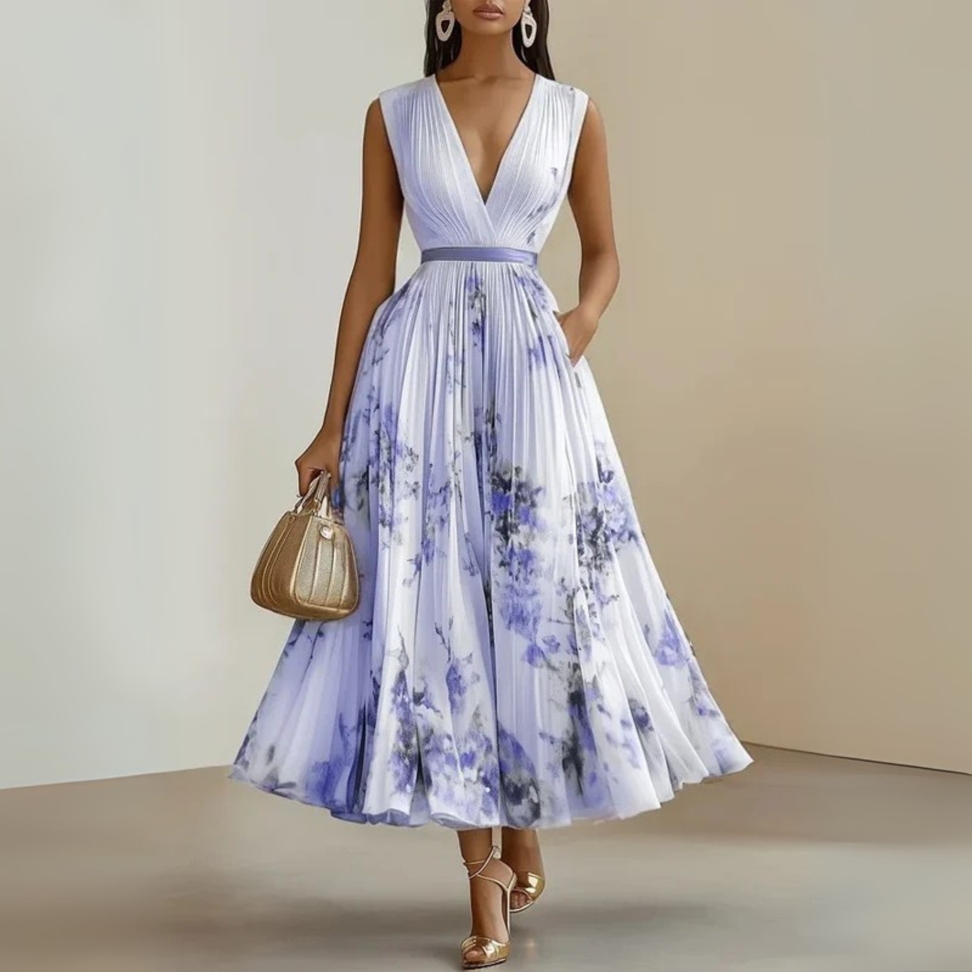 Maureen Flowy Sleeveless Summer Maxi Dress