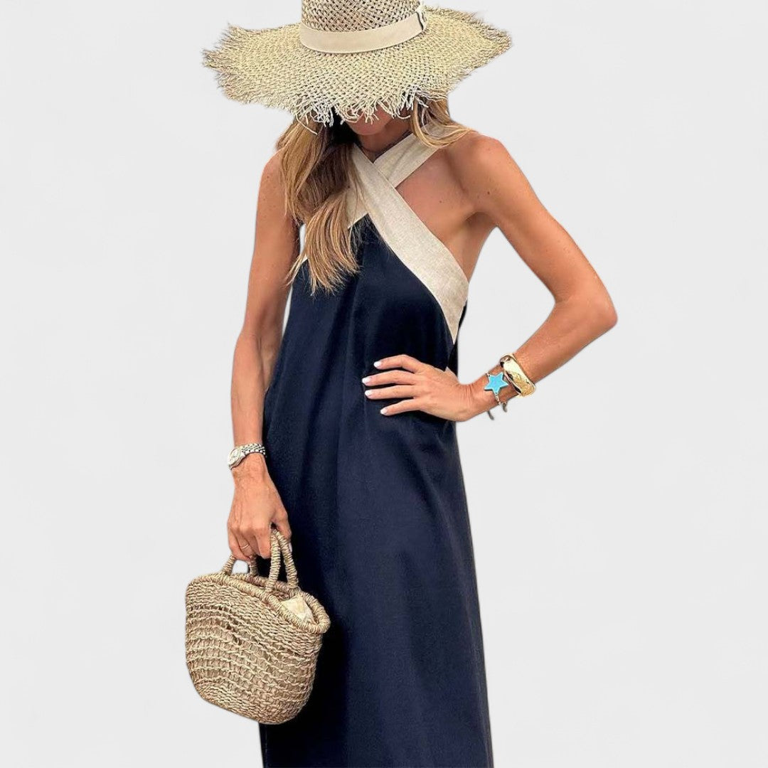 Sue Cross-Neck Maxi Dress