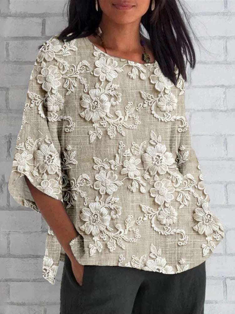 Diana Vintage Floral Relaxed Blouse