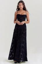 Gretchen Long Summer Dress with Open Back