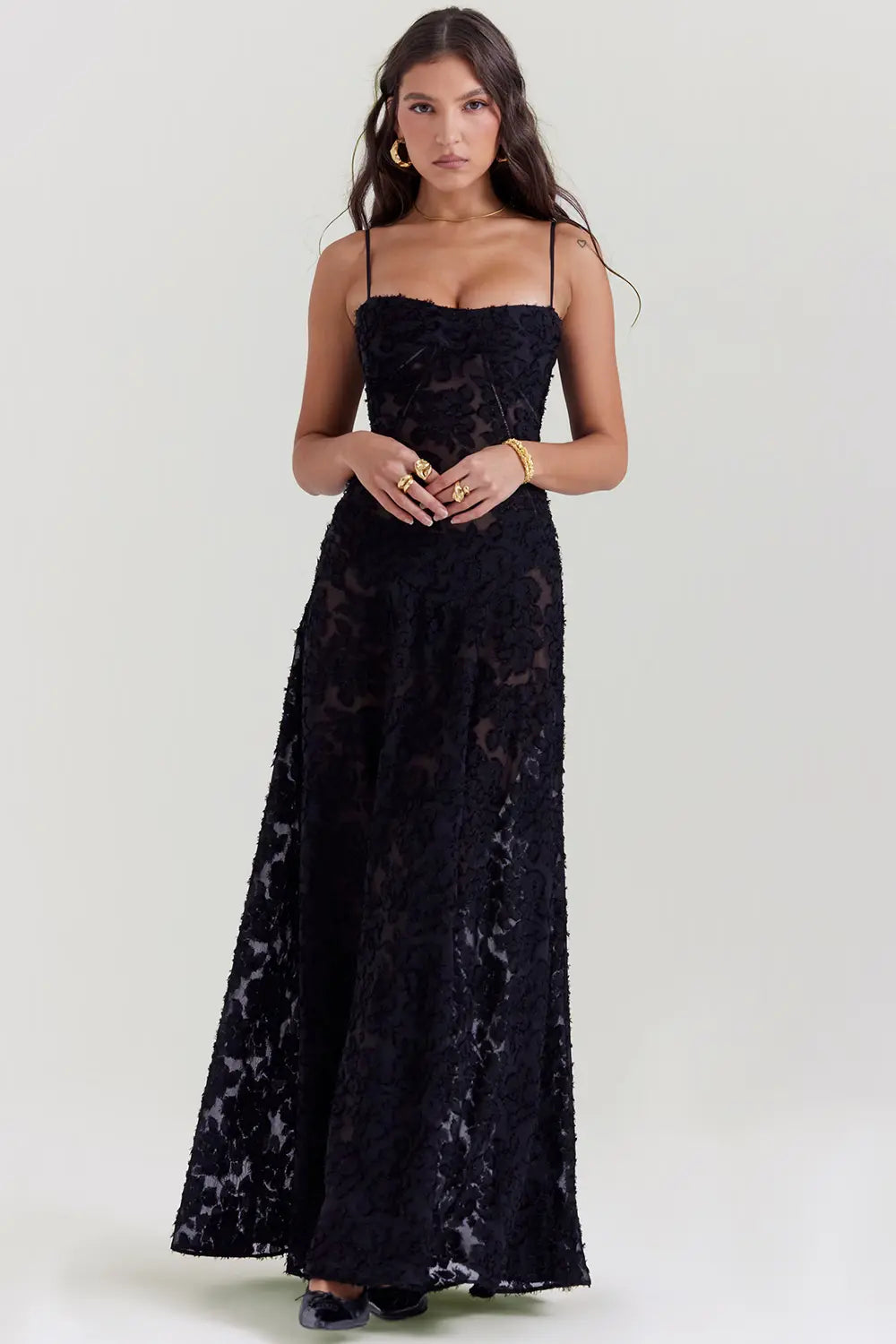 Gretchen Long Summer Dress with Open Back