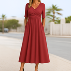 Madeline Crossed Short Sleeve Dress