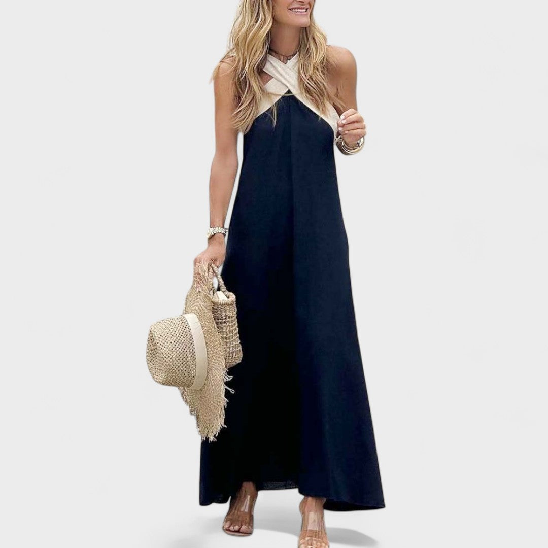 Sue Cross-Neck Maxi Dress