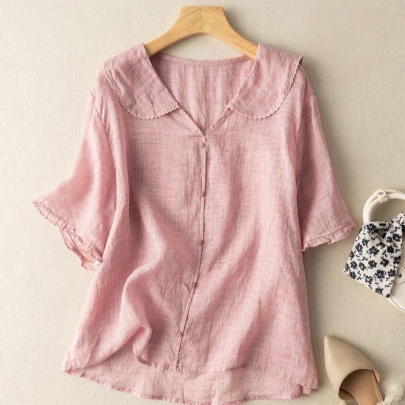 Kristi Vintage Blouse with Button Detail