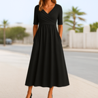 Madeline Crossed Short Sleeve Dress