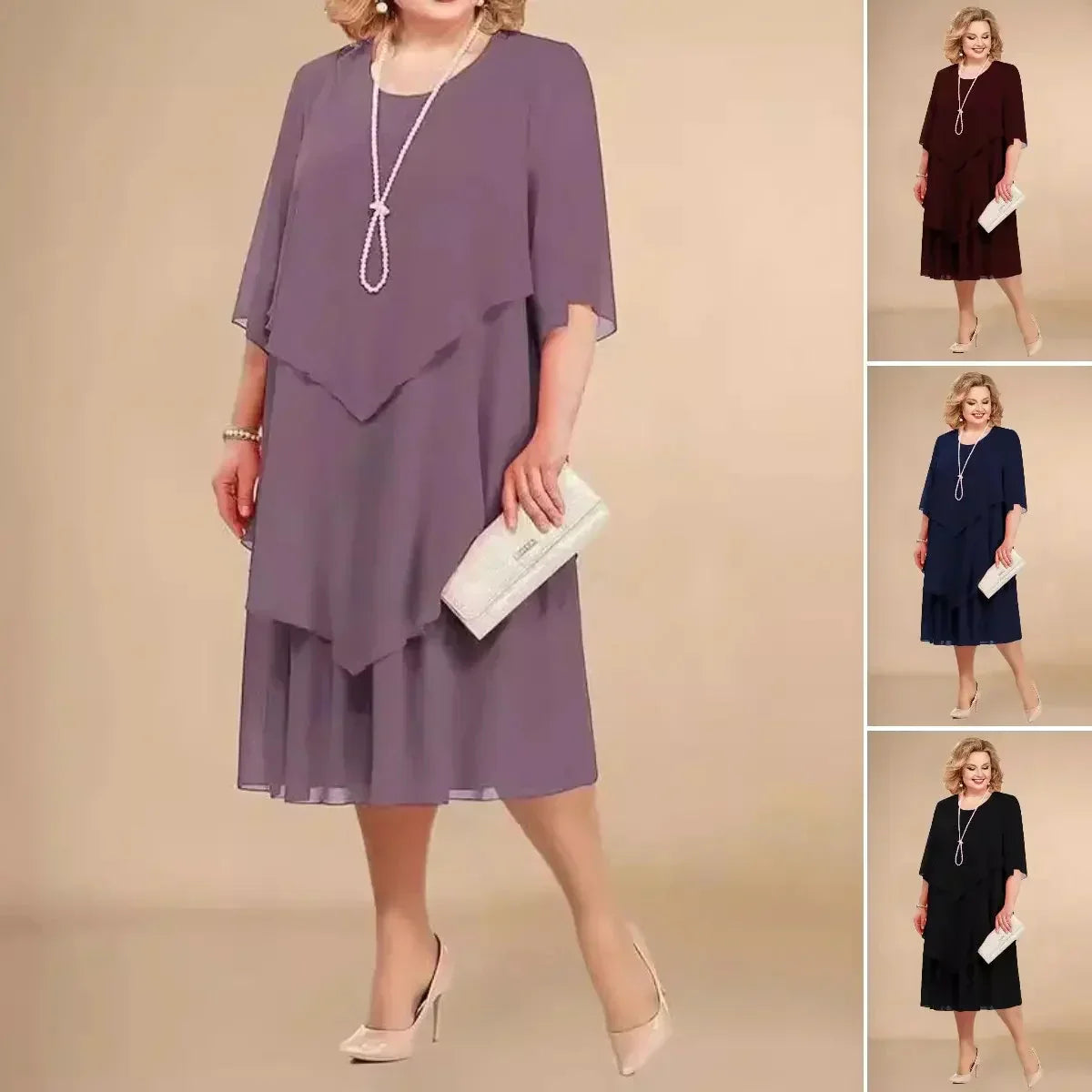 Ellen Elegant Chiffon Dress