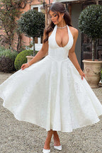 Genevieve Jacquard Halterneck Maxi Dress