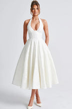 Genevieve Jacquard Halterneck Maxi Dress