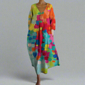 Cheryl Colorful V-Neck Dress