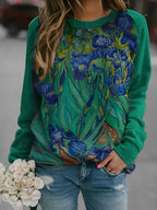 Floral Print Crewneck Sweatshirt