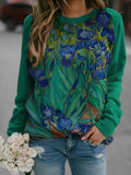 Floral Print Crewneck Sweatshirt