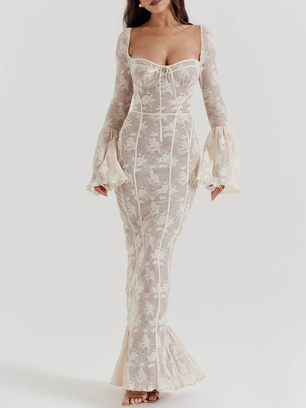 Lace Corset Maxi Dress