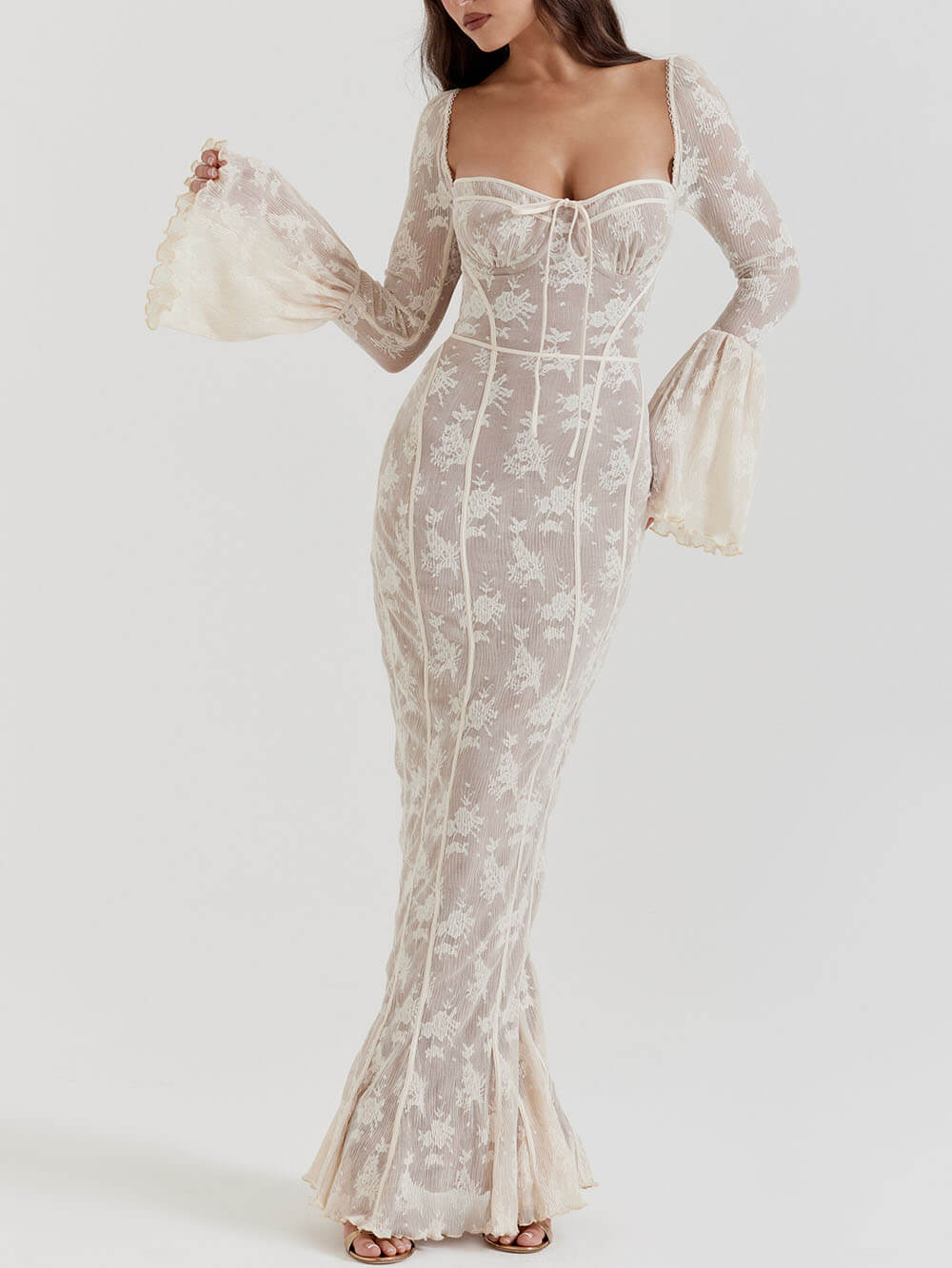 Lace Corset Maxi Dress