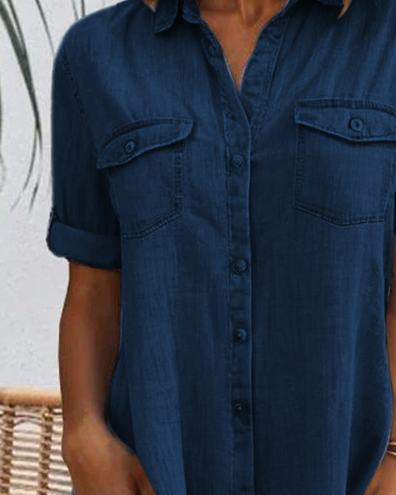 Jennifer Lightweight Denim-Look Dress