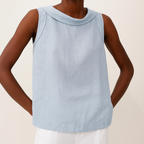 Maria Sleeveless Roll Collar Top