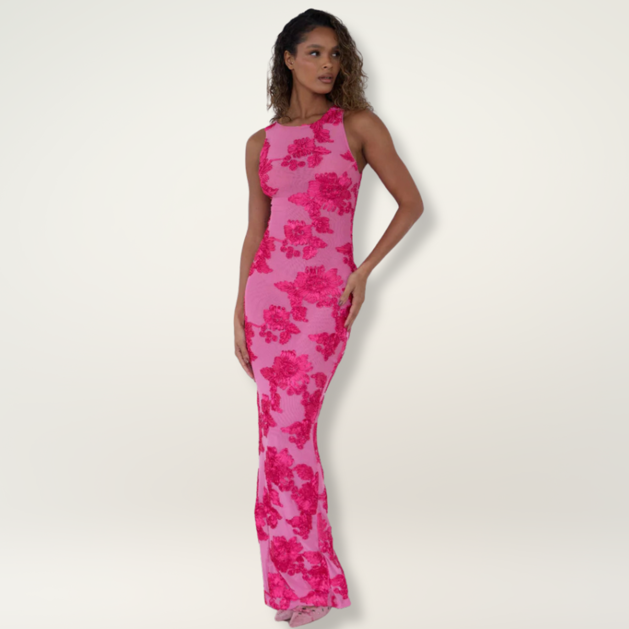 Lily Pink Floral Maxi Dress