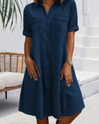 Jennifer Lightweight Denim-Look Dress