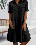 Jennifer Lightweight Denim-Look Dress