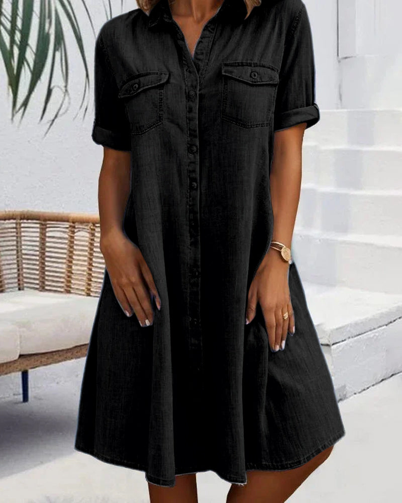 Jennifer Lightweight Denim-Look Dress