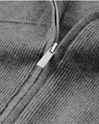 Men’s Full Zip Knit Cardigan – Stand Collar Sweater