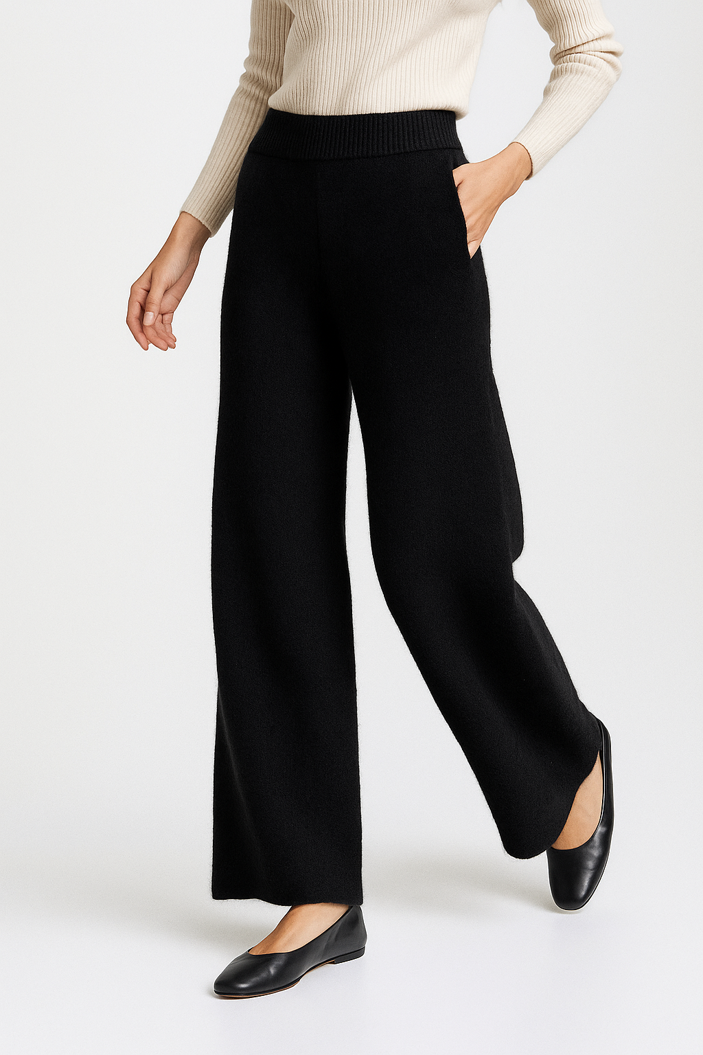 Harlow Wide-Leg Knit Trousers