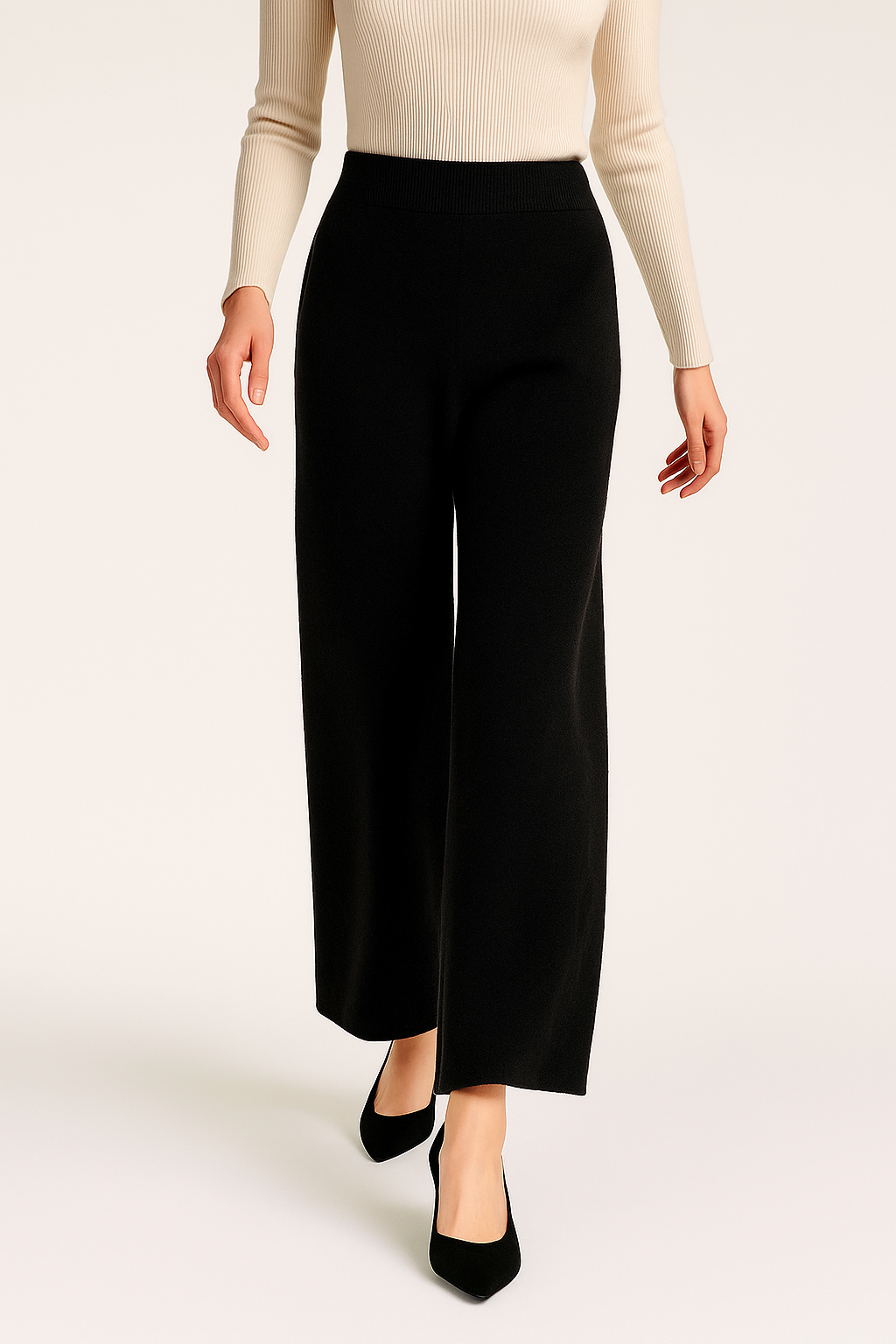 Harlow Wide-Leg Knit Trousers