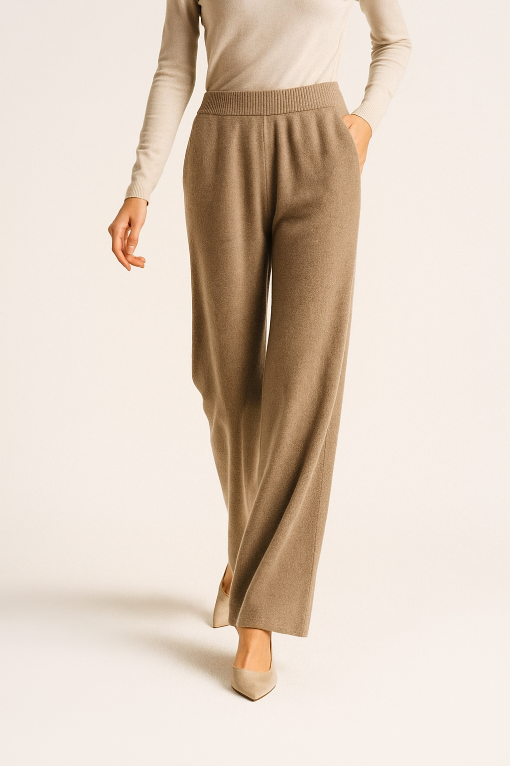 Harlow Wide-Leg Knit Trousers