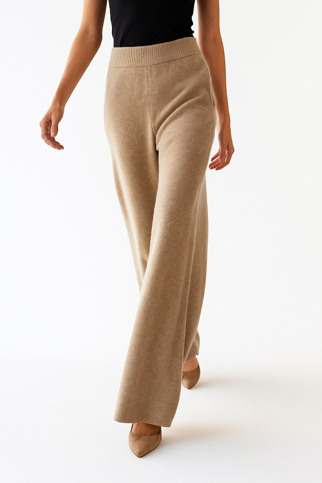 Harlow Wide-Leg Knit Trousers