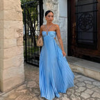 Pleated Halter Neck Maxi Dress