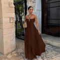 Pleated Halter Neck Maxi Dress