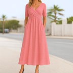 Madeline Crossed Short Sleeve Dress