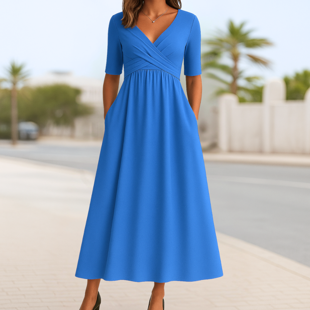 Madeline Crossed Short Sleeve Dress