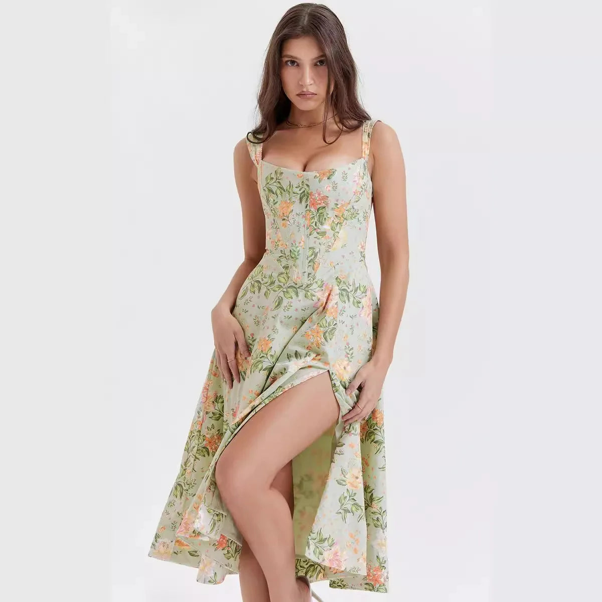 Dahlia Floral Jacquard Midi Dress