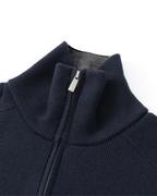 Men’s Full Zip Knit Cardigan – Stand Collar Sweater
