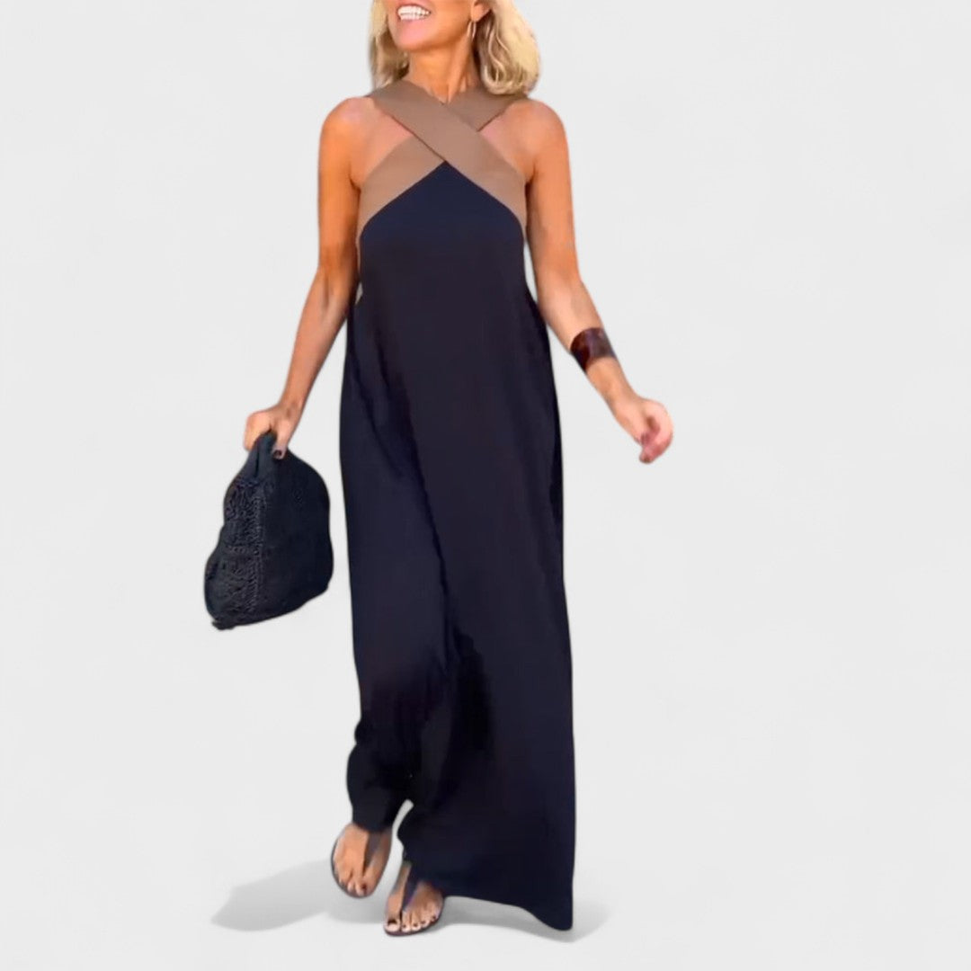 Sue Cross-Neck Maxi Dress