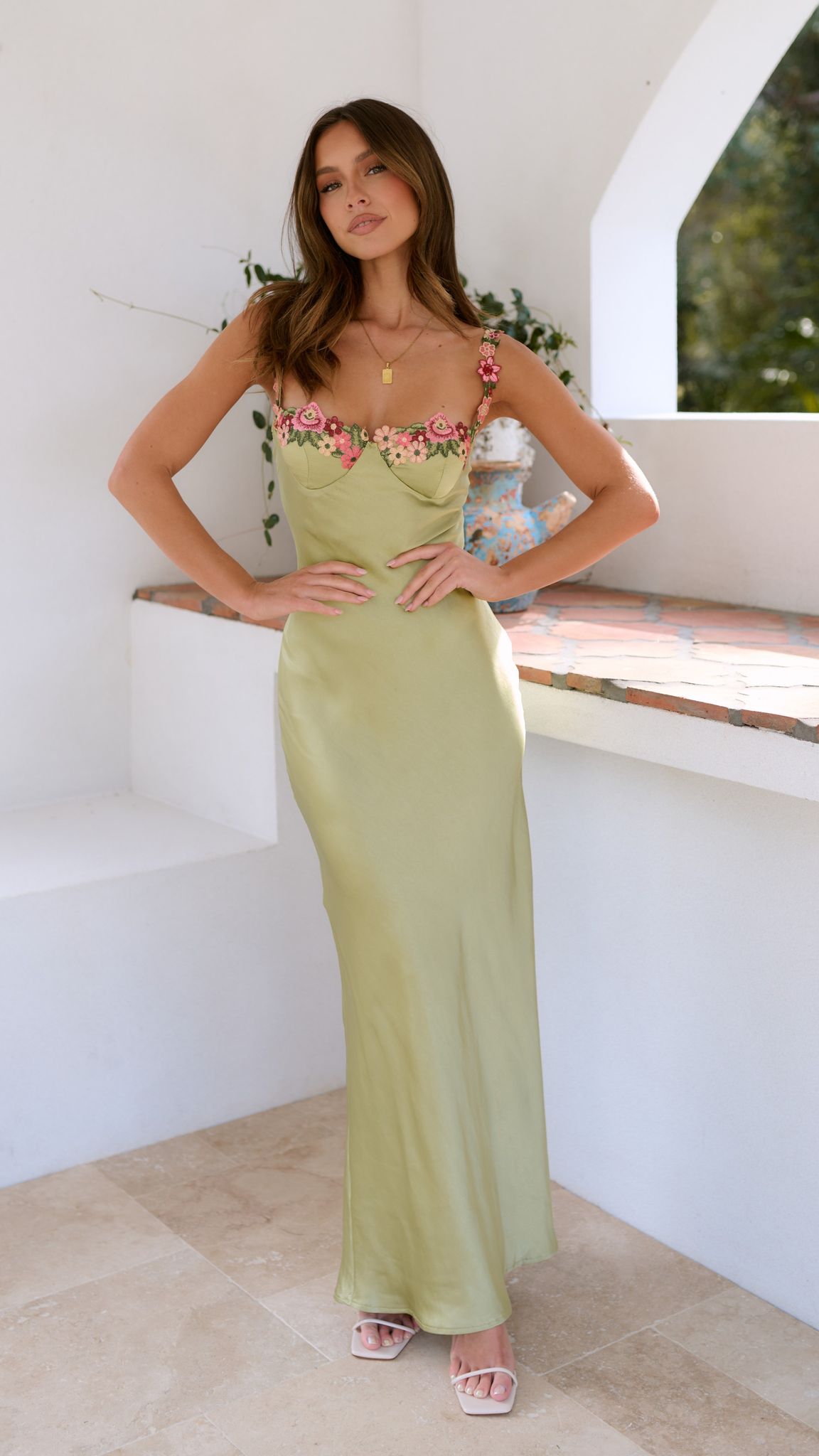 Carol Women’s Floral Embroidered Maxi Dress