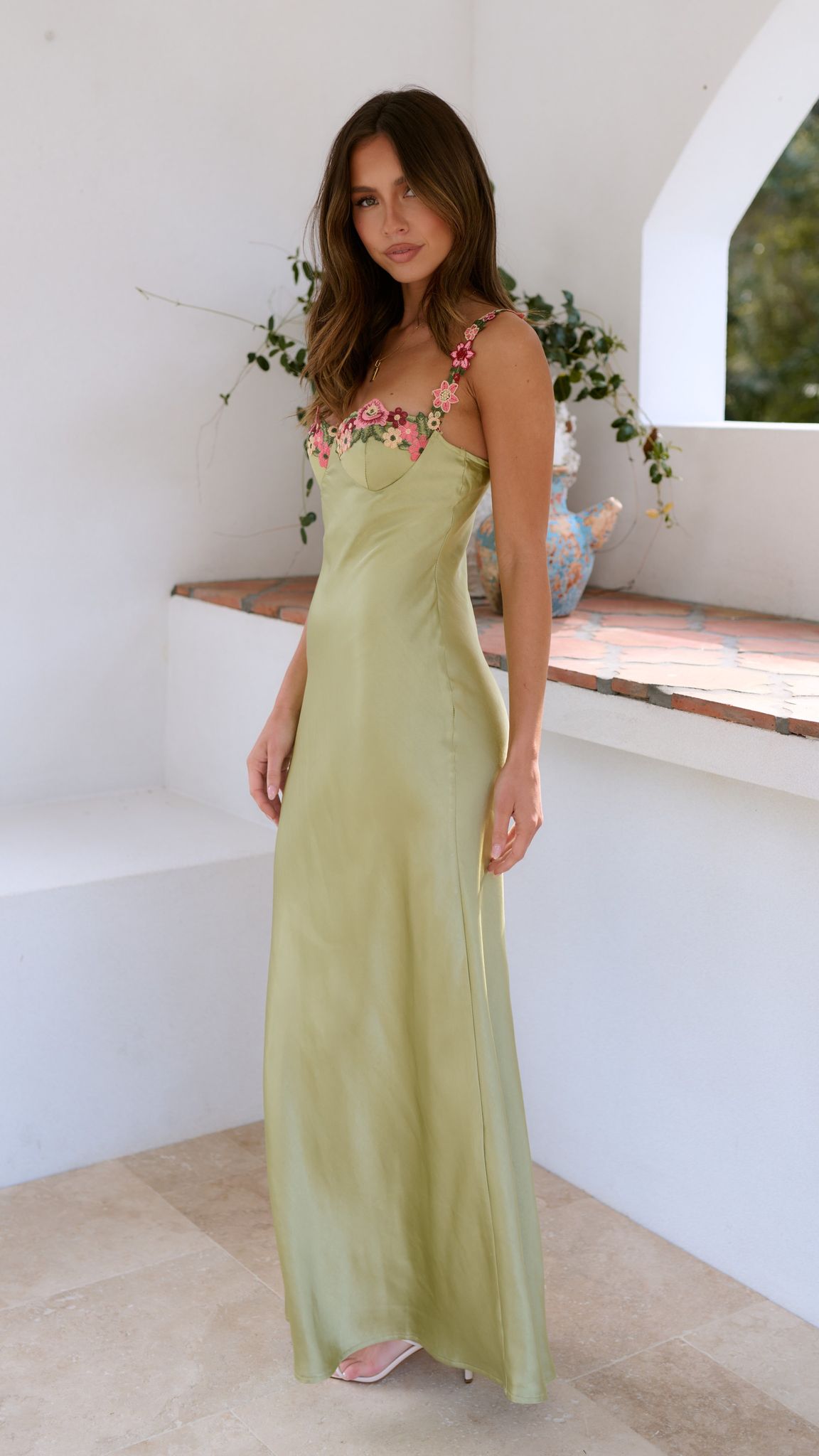 Carol Women’s Floral Embroidered Maxi Dress