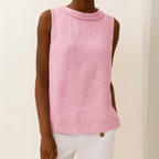 Maria Sleeveless Roll Collar Top