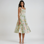 Dahlia Floral Jacquard Midi Dress