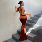 Georgia Fishtail Dress with Open Back