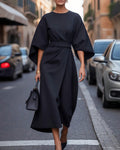 Celestine Lantern Sleeve Belted Dress