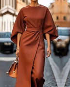 Celestine Lantern Sleeve Belted Dress