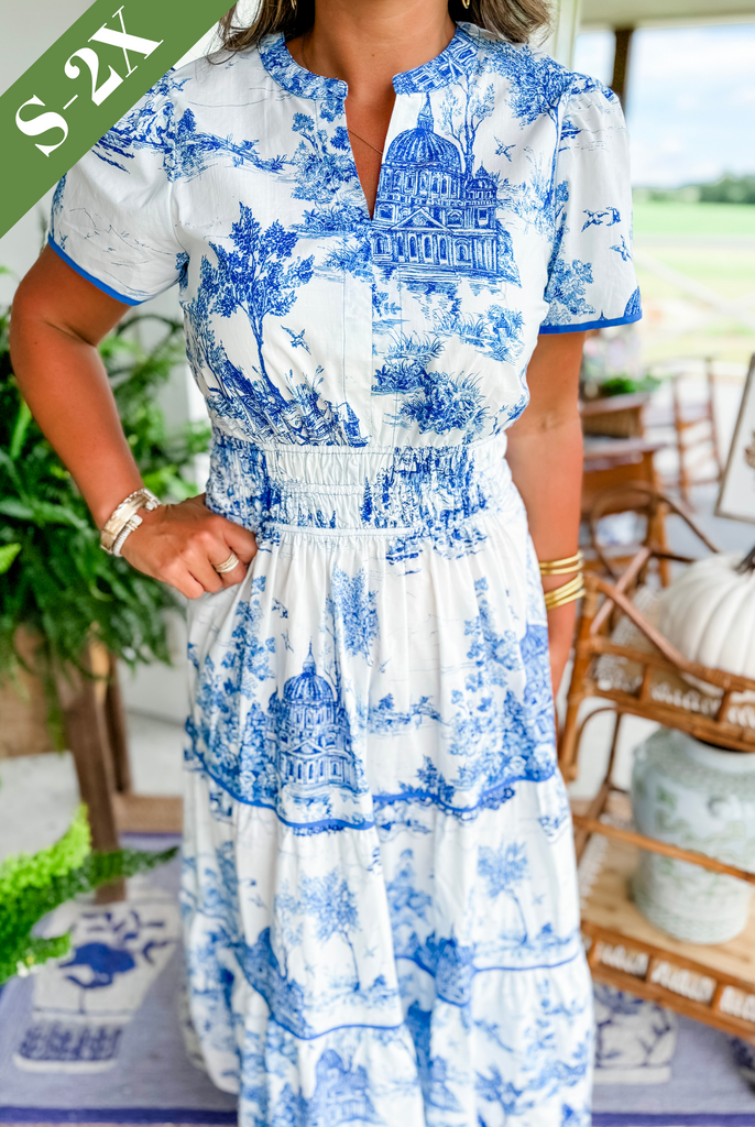 Camille Classic Toile Maxi Dress