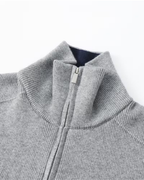 Men’s Full Zip Knit Cardigan – Stand Collar Sweater
