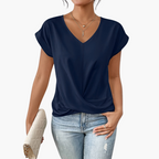 Heart-Neck Casual T-Shirt