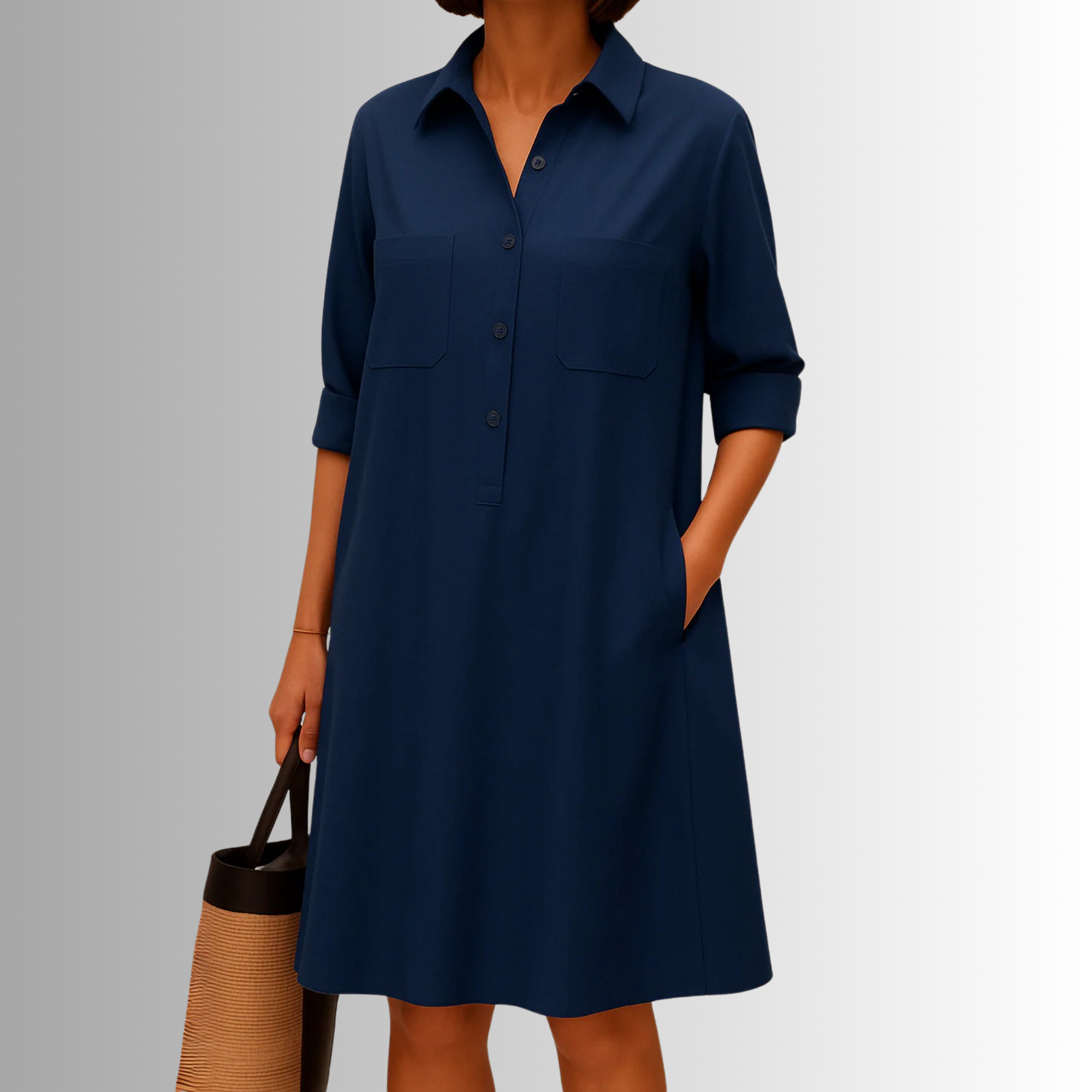 Cathy Lightweight Button Dress
